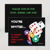 Poker Chips Vegas Casino Einladung (Vorne/Hinten)