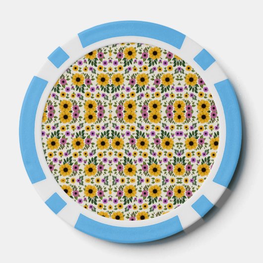 Poker chips with a vibrant floral pattern (Rückseite)