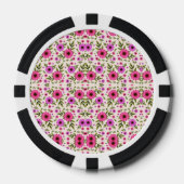 Poker chips with a vibrant pink floral pattern  (Vorderseite)