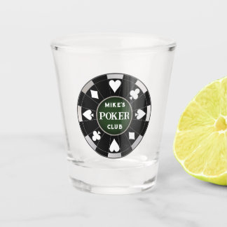 Poker Club Black Poker Chip w Playing Anzugs Schnapsglas