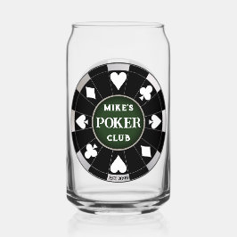 Poker Club Chip Beer Can Glass Drinkware Dosenglas