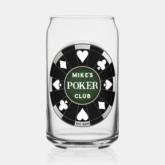 Poker Club Chip Beer Trinkbehälter Dosenglas (Vorderseite)