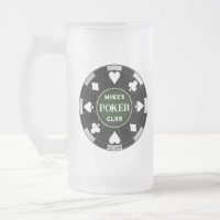 Poker Club Chip Mattiertes Bier Tasse Glass Trinkb
