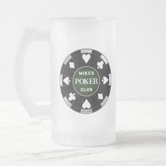 Poker Club Chip Mattiertes Bier Tasse Glass Trinkb
