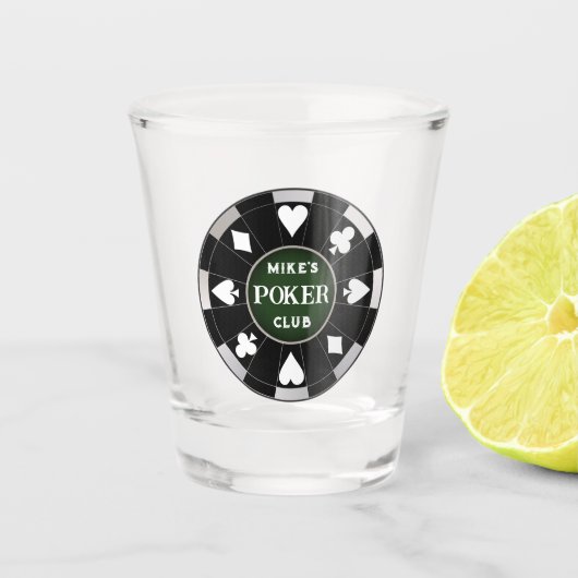 Poker Club Chip Shot Glass Drinkware Schnapsglas (Vorderseite)