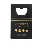 Poker Club Name mit Gold Card Anzügen Geldbeutel Flaschenöffner (Rückseite)