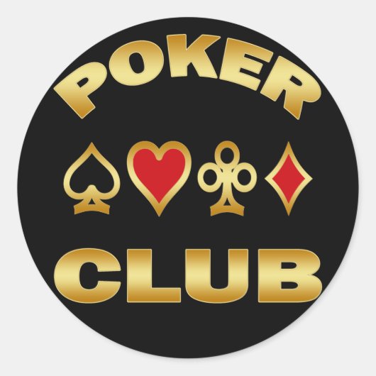 POKER CLUB RUNDER AUFKLEBER (Vorderseite)