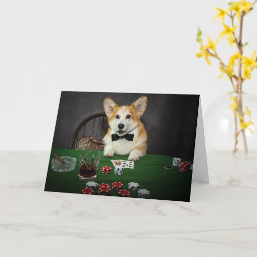 Poker Corgi Blankokarte Karte (Gelbe Blume)