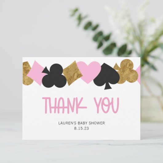 Poker Danke Karte (Stehend Vorderseite)