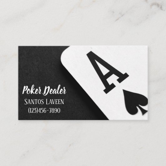 Poker Dealer Casino Business Card Visitenkarte (Vorderseite)