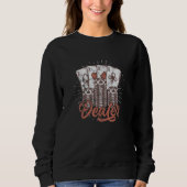 Poker Dealer Casino Dealer Poker Chips Distressed Sweatshirt (Vorderseite)