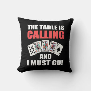 Poker, den die Tabelle ruft Kissen