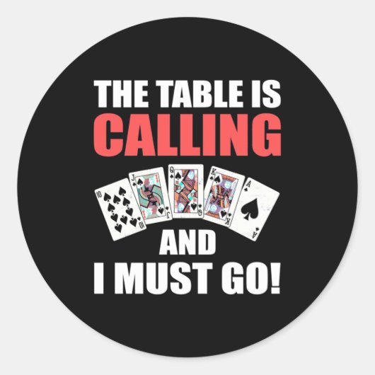 Poker, den die Tabelle ruft Runder Aufkleber (Vorderseite)