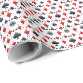 Poker, der Karten als Geschenkpapier spielt (Rolleneckpunkt)