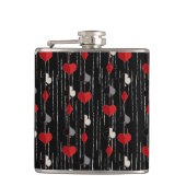 Poker, der Kartensymbole abspielt. Flachmann (Vorderseite)