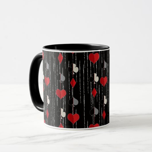 Poker, der Kartensymbole abspielt. Tasse (Vorderseite Links)