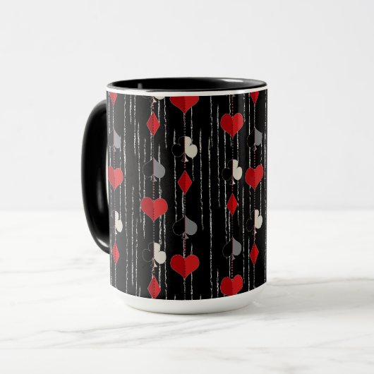 Poker, der Kartensymbole abspielt. Tasse (Vorderseite Links)