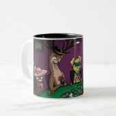 Poker, der Tier-Tasse (Wickelrock, spielt) Zweifarbige Tasse (Vorderseite Links)