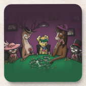 Poker, der Tiere spielt Getränkeuntersetzer (Vorderseite)