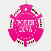 POKER-DIVA-POKER-CHIP-VERZIERUNG KERAMIK ORNAMENT (Links)