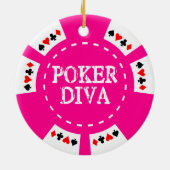POKER-DIVA-POKER-CHIP-VERZIERUNG KERAMIK ORNAMENT (Hinten)