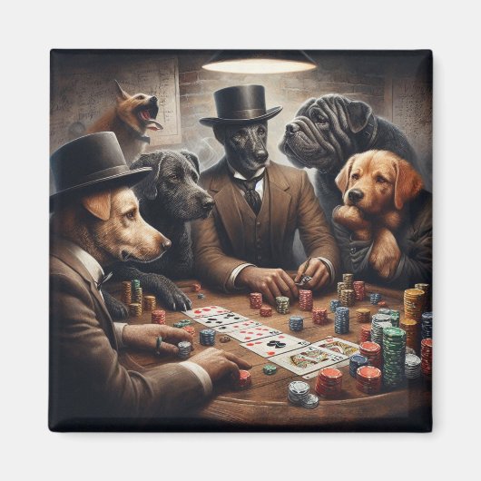 Poker Dogs Magnet (Vorne)