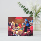 Poker Dogs: Pinched with Four Aces Postkarte (Stehend Vorderseite)