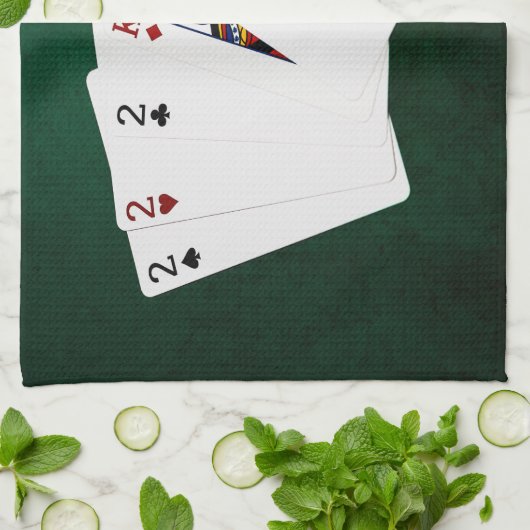 Poker - drei von einer Art - zwei Geschirrtuch (Gefaltet)