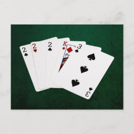 Poker - drei von einer Art - zwei Postkarte