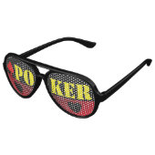 Poker dunkelrote schwarze Fake-Sonnenbrille Partybrille (Schrägansicht)