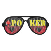 Poker dunkelrote schwarze Fake-Sonnenbrille Partybrille (Vorderseite)
