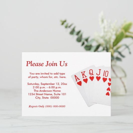 Poker Einladung (Stehend Vorderseite)