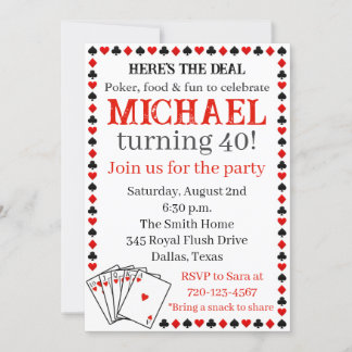 Poker Einladung zum Geburtstag, Einladung für Erwa