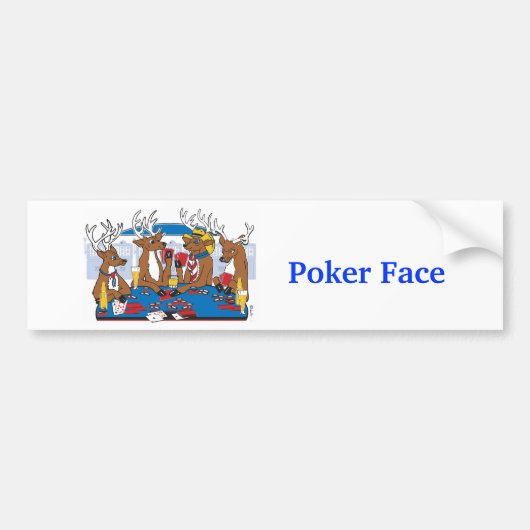 Poker Face Deer Autoaufkleber (Vorne)