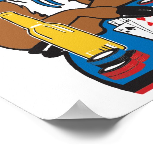 Poker Face Deer Poster (Ecke)