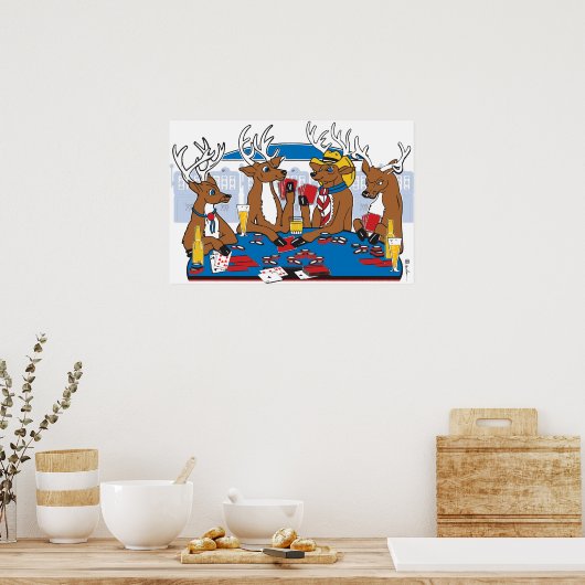 Poker Face Deer Poster (Küche)