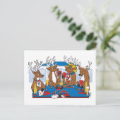 Poker Face Deer Postkarte (Stehend Vorderseite)