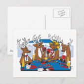 Poker Face Deer Postkarte (Vorne/Hinten)