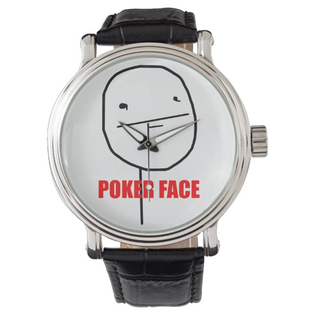 Poker Face Meme Armbanduhr (Vorderseite)