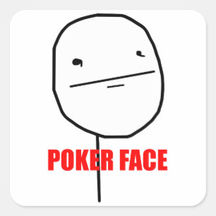 Poker Face Meme Quadratischer Aufkleber