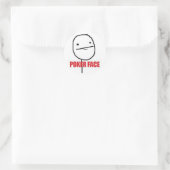 Poker Face Meme Runder Aufkleber (Tasche)