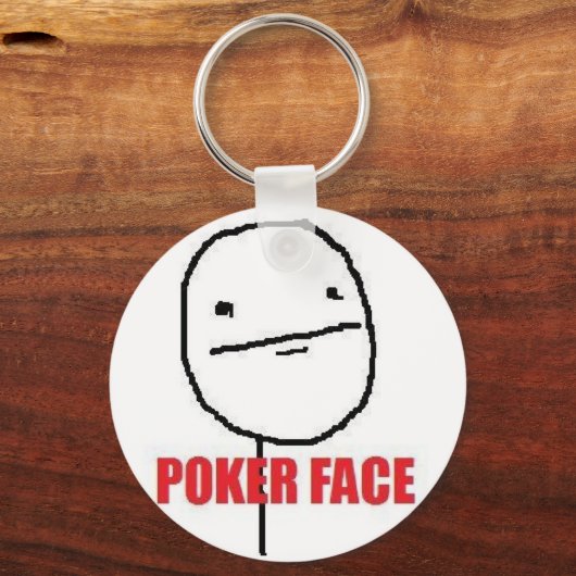 Poker Face Meme Schlüsselanhänger (Vorderseite)