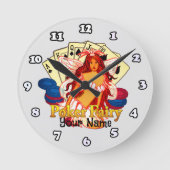 Poker Fairy Runde Wanduhr (Vorderseite)