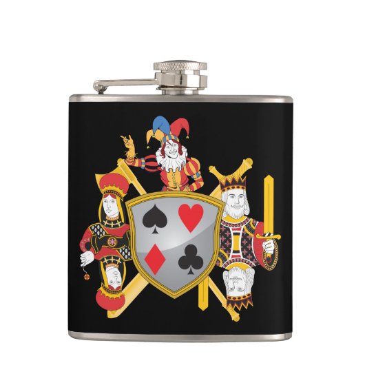 Poker-Familienwappen Flachmann (Vorderseite)