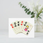 Poker Full House Postkarte (Stehend Vorderseite)