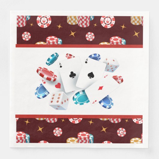 Poker Fun Paper Dinner Napkins Serviette (Vorderseite)
