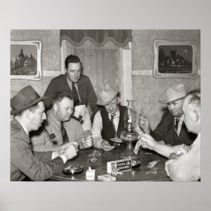 Poker Game, 1939. Vintages Foto Poster