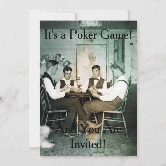 Poker Game Fotograf Einladung Männer 1890 (Vorderseite)