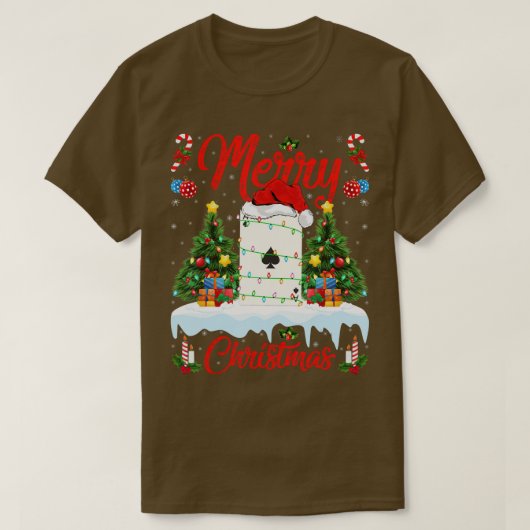 Poker Game Lights Weihnachtsbaum Weihnachten Poker T-Shirt (Design vorne)