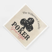 Poker Game Night Vintag Style Clubs Serviette (Ecke)
